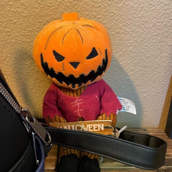 Trick r Treat Loungefly Sam Mini Backpack NWOT Halloween Town Pumpkin Head - Picture 6 of 16
